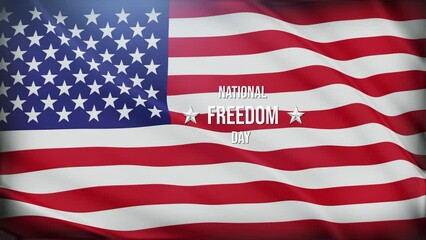 National Freedom Day, A close-up image of a flag with the text National Freedom Day. Suitable for designs related to national celebrations, patriotic events, freedom and independence commemorations. - Powered by Adobe