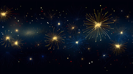 Fototapeta premium Happy New Year, burning fireworks with bokeh light background