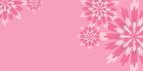 Fototapeta na wymiar Pink flower vector for Women's Day banner. Pink color International women's day concept for banners, vector illustration