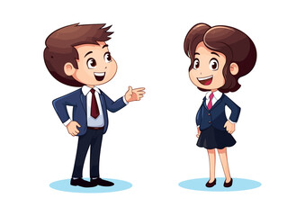Fototapeta premium cartoon of a business man and woman character design