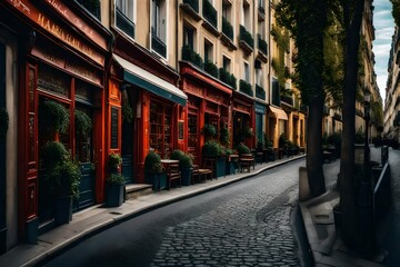 Fototapeta na wymiar Cozy street in Paris, France