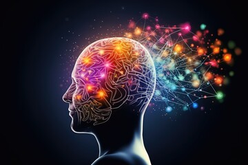 Brain puzzle, jigsaw, mind game receptor plasticity. Brainwave ballet orchestrates neurotransmission at nexus. Mental processes blossom, lush reflex. Blood brain barrier problem solving realms