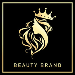 vector flat-hand drawn hair salon logo collection