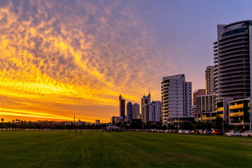 Fototapeta na wymiar A spectacular sunset in Perth, Australia