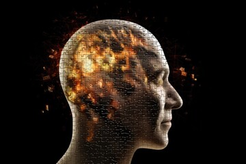 Obraz premium Creative thoughts and visionary mindset. Cognitive engagement fosters neural network integration, neurological harmony. Neurogenic bladder conditions benefit from cognitive therapeutic hypnosis