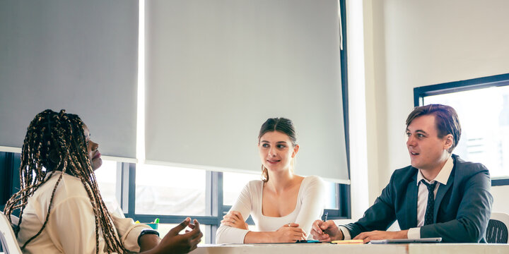 Professional and expert insurance agents are advising and planning life, health or financial insurance program . Beautiful and attractive Female African is getting investment or real estate consulted.