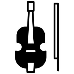 Cello solid glyph icon