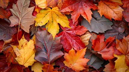 Naklejka na ściany i meble autumn leaves background 