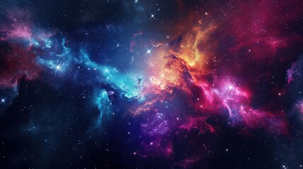 Colorful space galaxy cloud nebula. Stary night cosmos. Universe science astronomy. Supernova background wallpaper     - obrazy, fototapety, plakaty