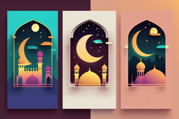 Flat design ramadan kareem background
