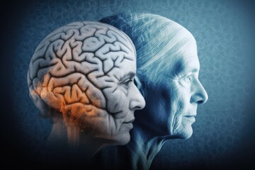 Fototapeta premium Cognitive disorders decline motivate neuroscience research, theorie and conducting experiments. Cognitive training programs enhancement techniques aim to improve mental function cognitive neuroscience