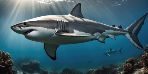 white shark, a timeless sentinel, kept watch over the silent kingdom.