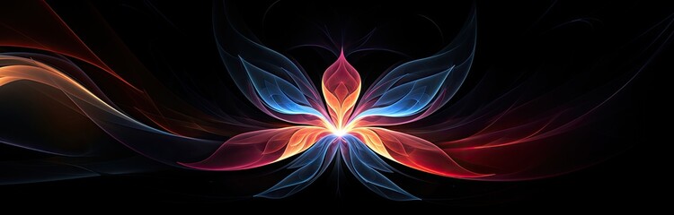 An abstract depiction of a luminous flower, conveying the concept of light trails.