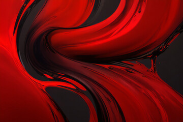 Abstrakte Marmor-Acrylfarben in Rot und Schwarz in Wellen gemalt, Textur.