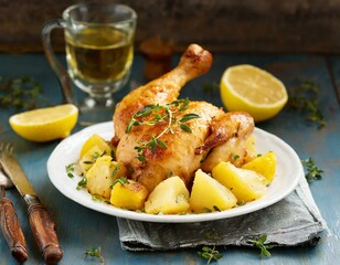 Chicken with Lemon Confit Ground Potatoes