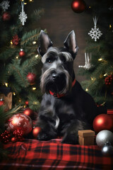 New Year's happy dog Scotch Terrier5