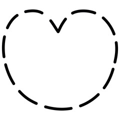 Heart dashed line. Love icon. Outline. Valentine day. Vector and illustration. - obrazy, fototapety, plakaty