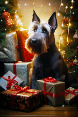 New Year's happy dog Scotch Terrier20
