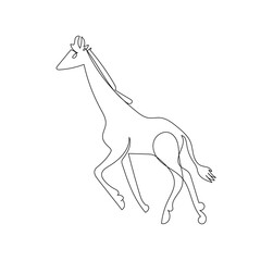 Giraffe continuous one line drawing outline vector illustration