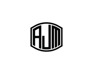 AJM logo design vector template
