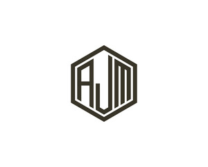 AJM logo design vector template