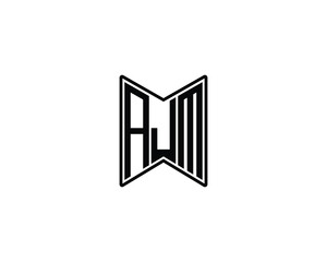 AJM logo design vector template