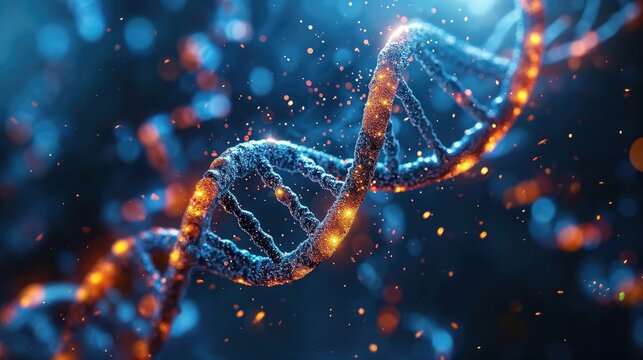 DNA helix, biotechnology science concept. 