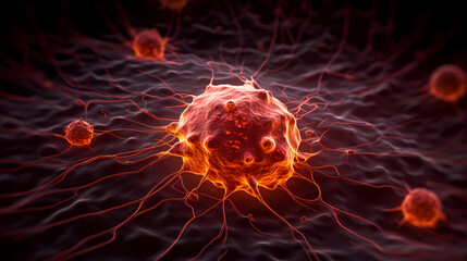 Cell background, virus cells, medical research background