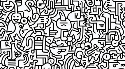 Funny doodle seamless pattern, artistic background