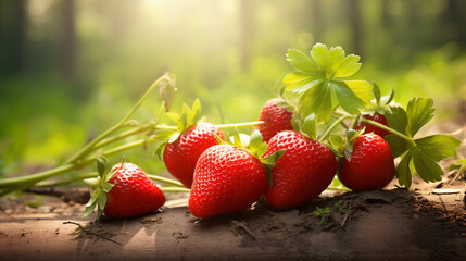 Fresh harvested strawberries