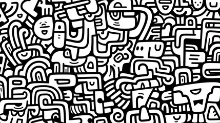 Funny doodle seamless pattern, artistic background