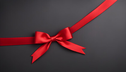 red ribbon on black background