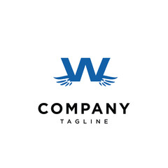 Letter W Angle Wings logo icon vector template.eps