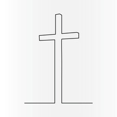 Good  friday  continuous one line drawing of outline vector illustration
