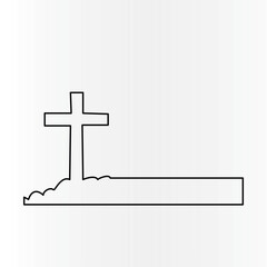 Good  friday  continuous one line drawing of outline vector illustration
