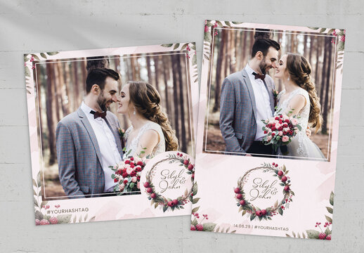 Rustic Raspberry Photo Card Layout