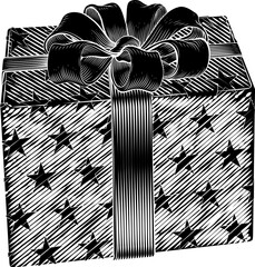 Christmas Gift Birthday Vintage Present Box Bow