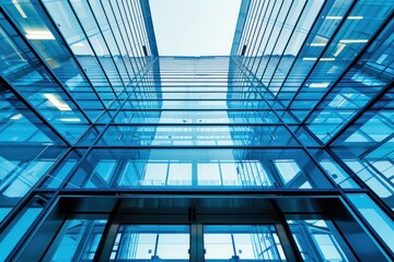 Modern Elevator Interior With Open Doors in a Contemporary Office Building Lobby