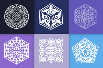 Mandalas. Vintage decorative elements. Six ethnic mandala patterns set Oriental pattern, vector illustration. Islam, Arabic, Indian, Turkish, Pakistan, Chinese, ottoman motif ethnic Mandala ornament