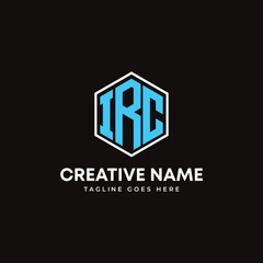 Emblem initial letter IRC logo. hexagon shape letter IRC logo. Corporate logo