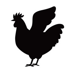 鶏の黒色シルエット　