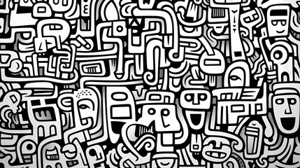Abstract seamless doodle background, artistic background