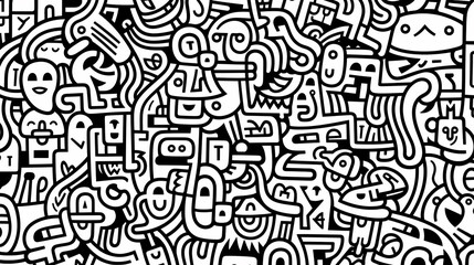 Abstract seamless doodle background, artistic background