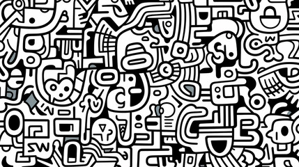 Abstract seamless doodle background, artistic background