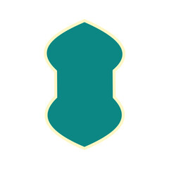 Ramadan window frame shape, Muslim mosque panel elements with ornament.