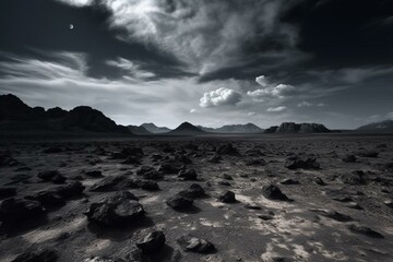 A desolate lunar landscape. Generative AI