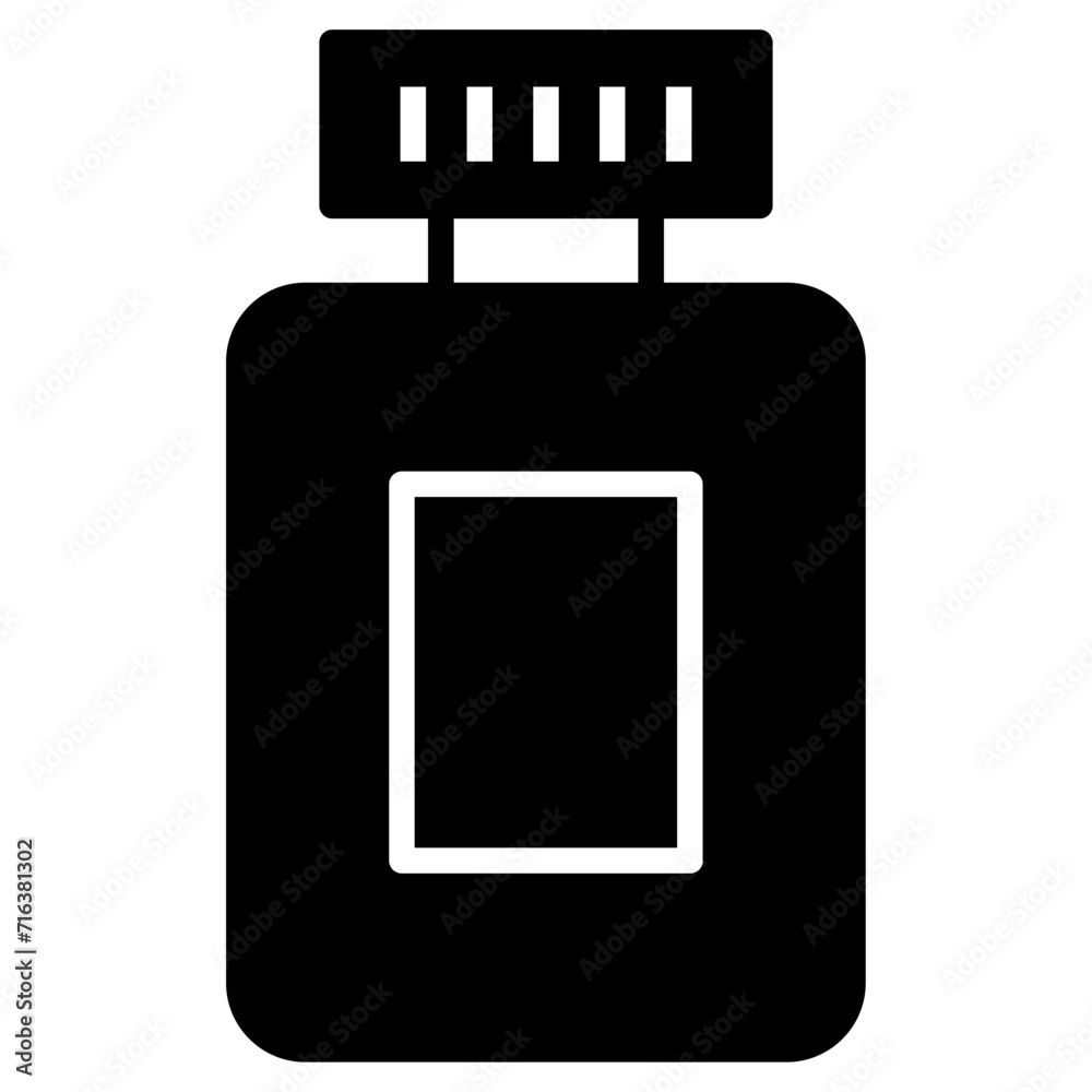 Sticker bottle solid glyph icon