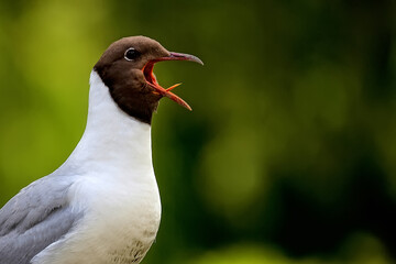 black headed gull in the wild