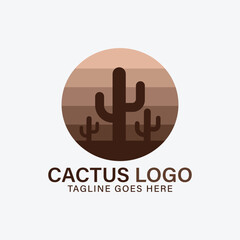 Fototapeta premium cactus logo simple icon design