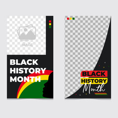 Set of social media post template for Black History month. Black history month African American history celebration, African American History. Celebrated annual.